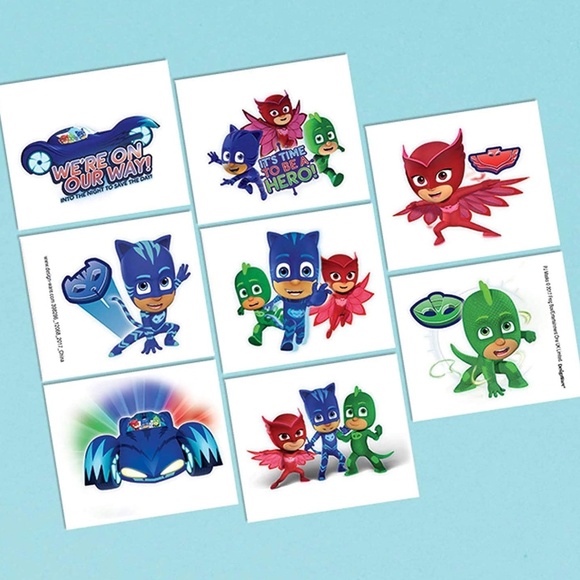 8 pcs PJ Masks Hero Tattoos - Picture 2 of 6